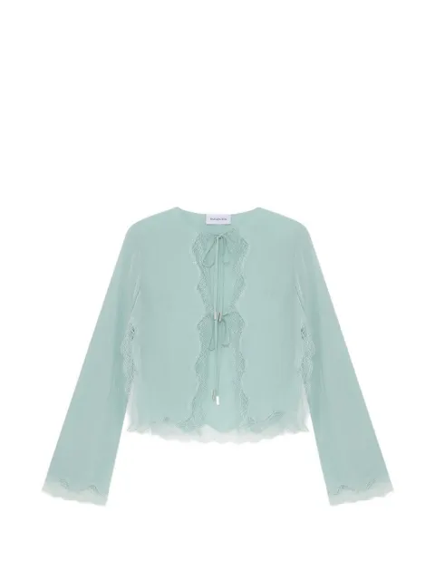 16Arlington Filipa lace-trim tie-front blouse