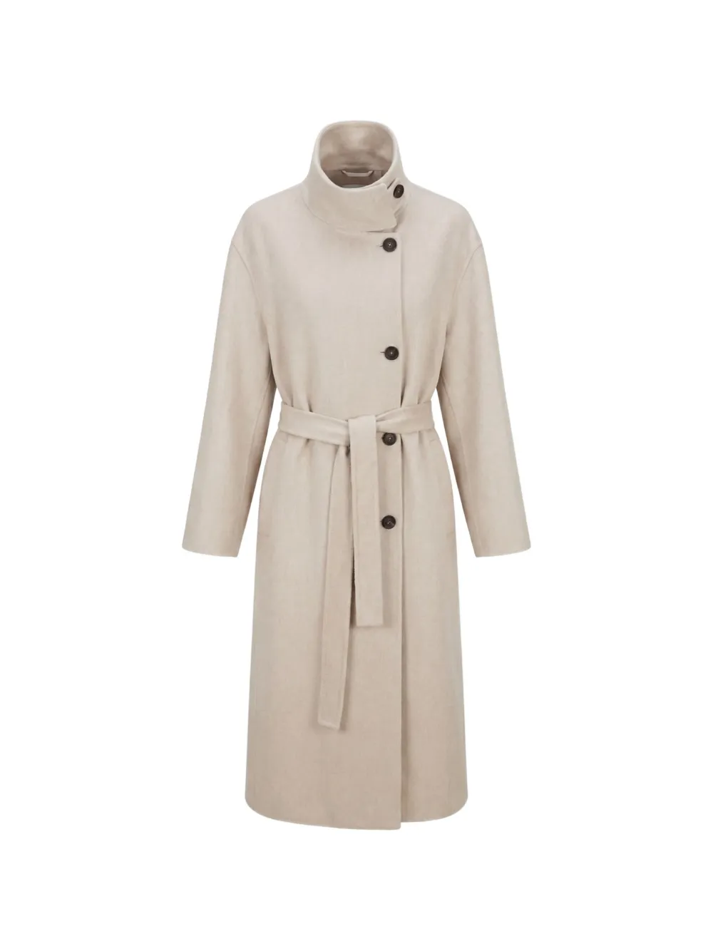 Brunello Cucinelli belted button-fastening coat - Toni neutri