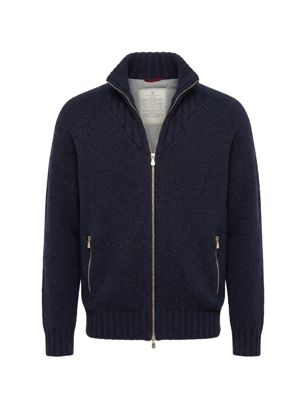 Brunello Cucinelli chunky-knit zip-up cardigan - Blu