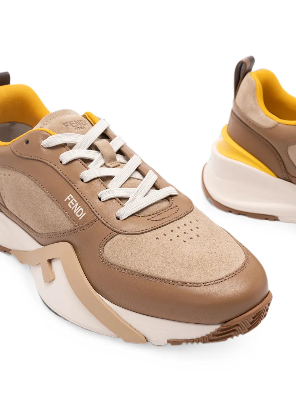 FENDI Flow panelled sneakers Bruin