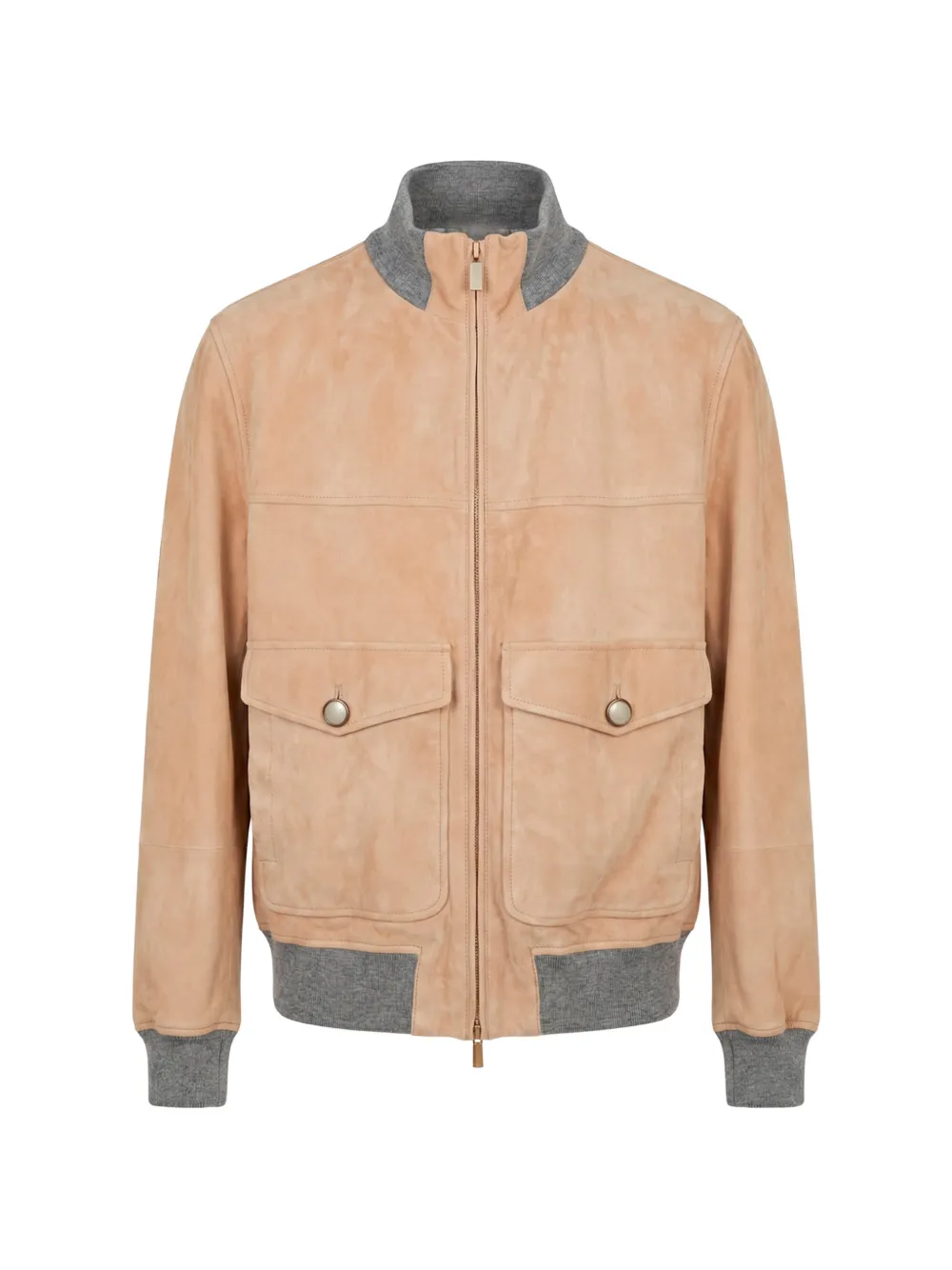 Brunello Cucinelli zip-fastening suede jacket - Nude