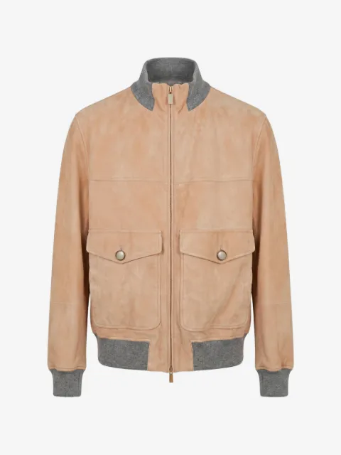 Brunello Cucinelli ジップアップ スエードジャケット