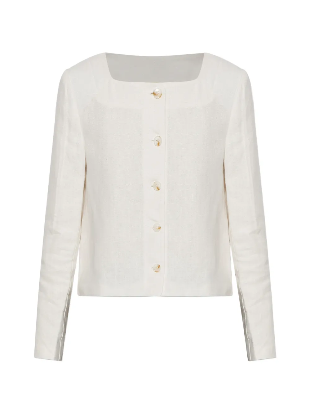 Posse Emma square-neck button-up jacket - Toni neutri