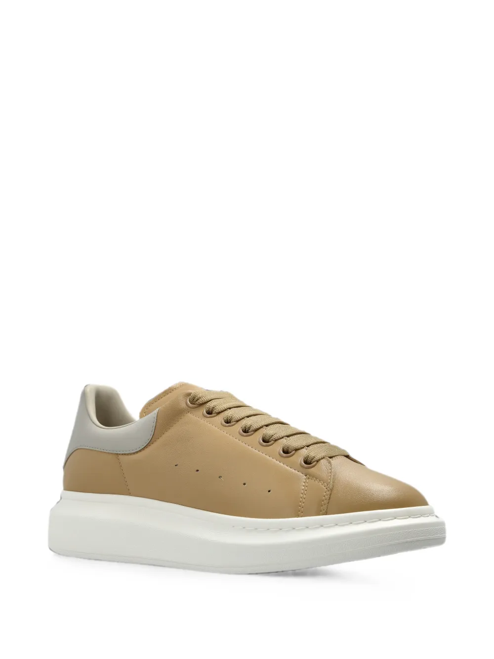 Alexander McQueen Oversized leather sneakers Beige