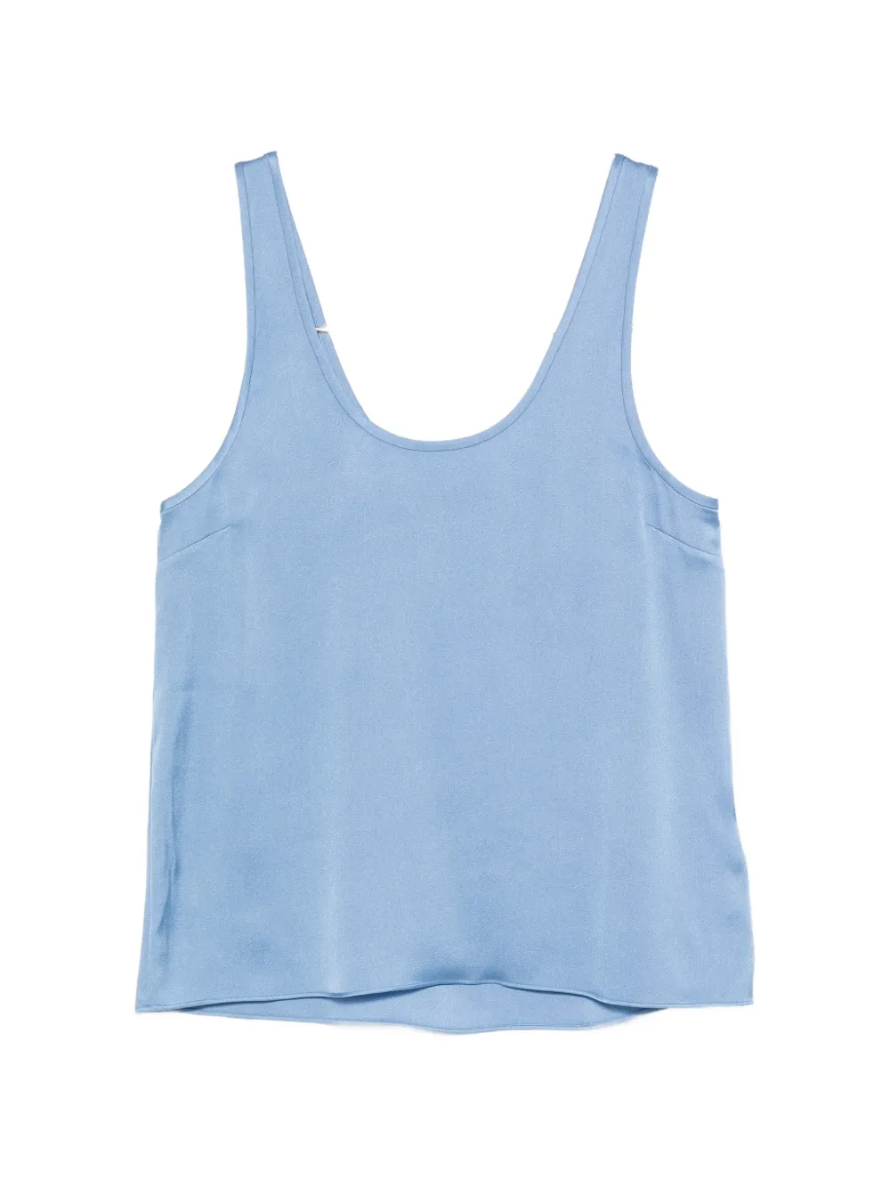 ANINE BING Lea silk scoop-neck top - Blu