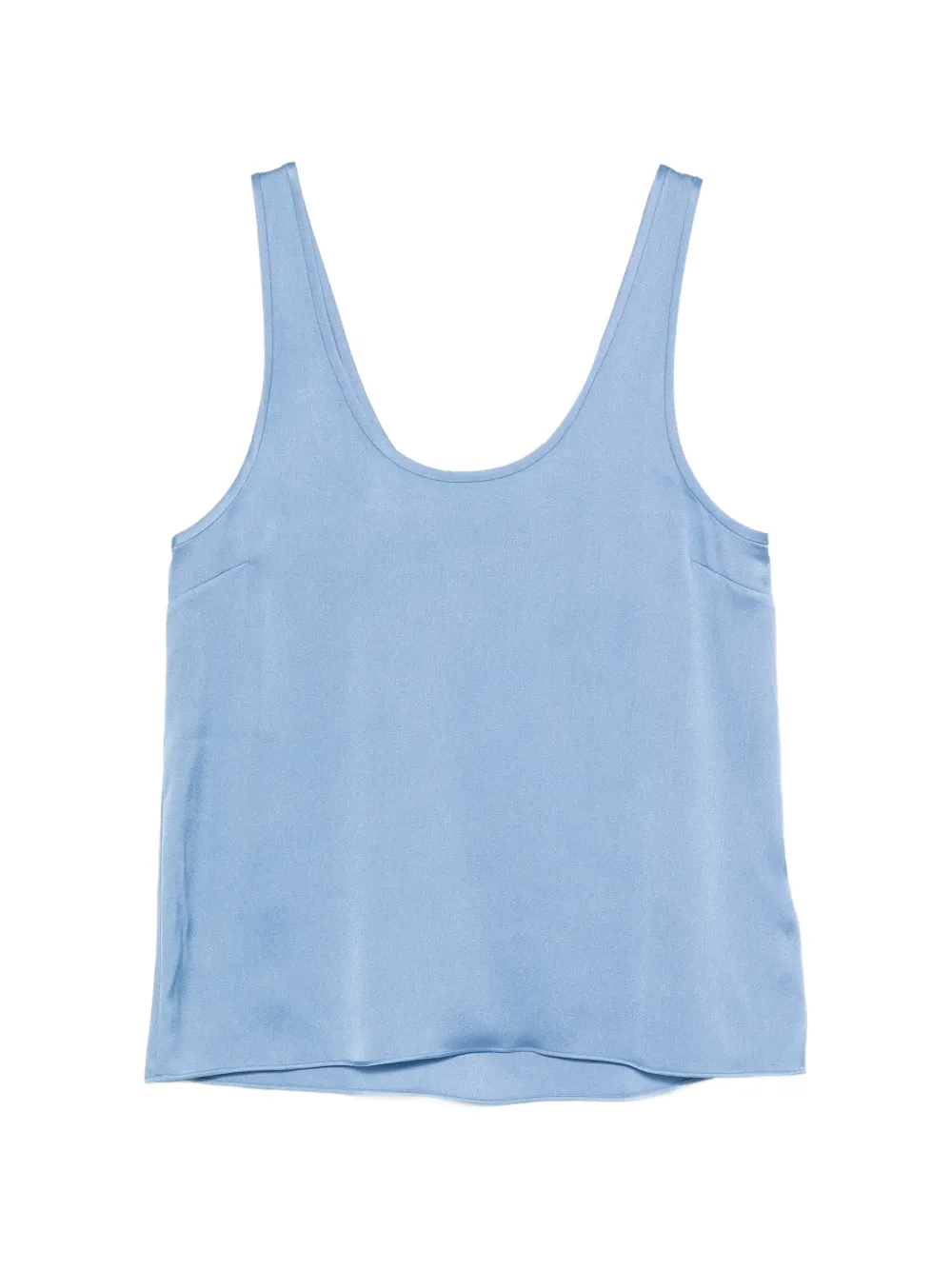 ANINE BING Lea silk scoop-neck top - Blu