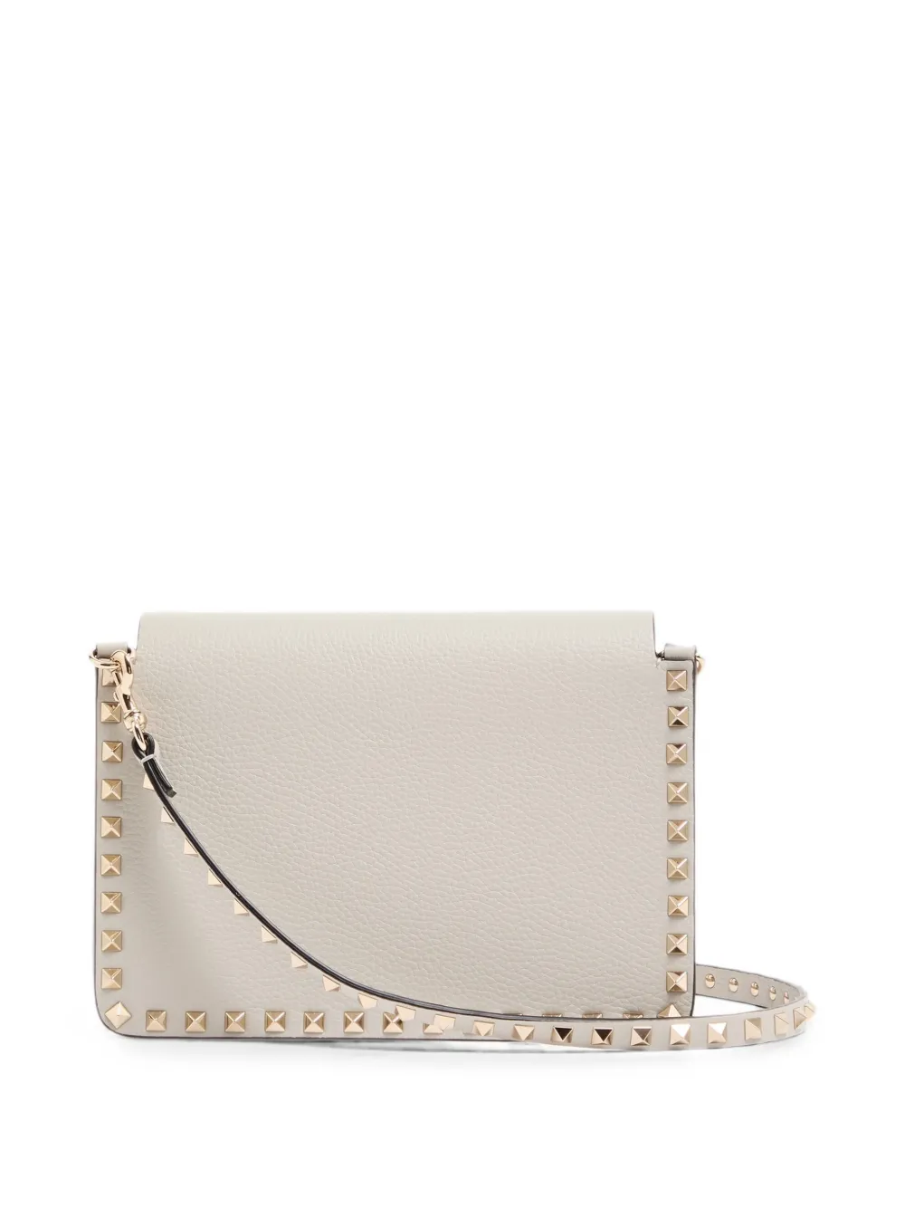 Valentino Garavani Rockstud kleine schoudertas van korrelig leer Beige