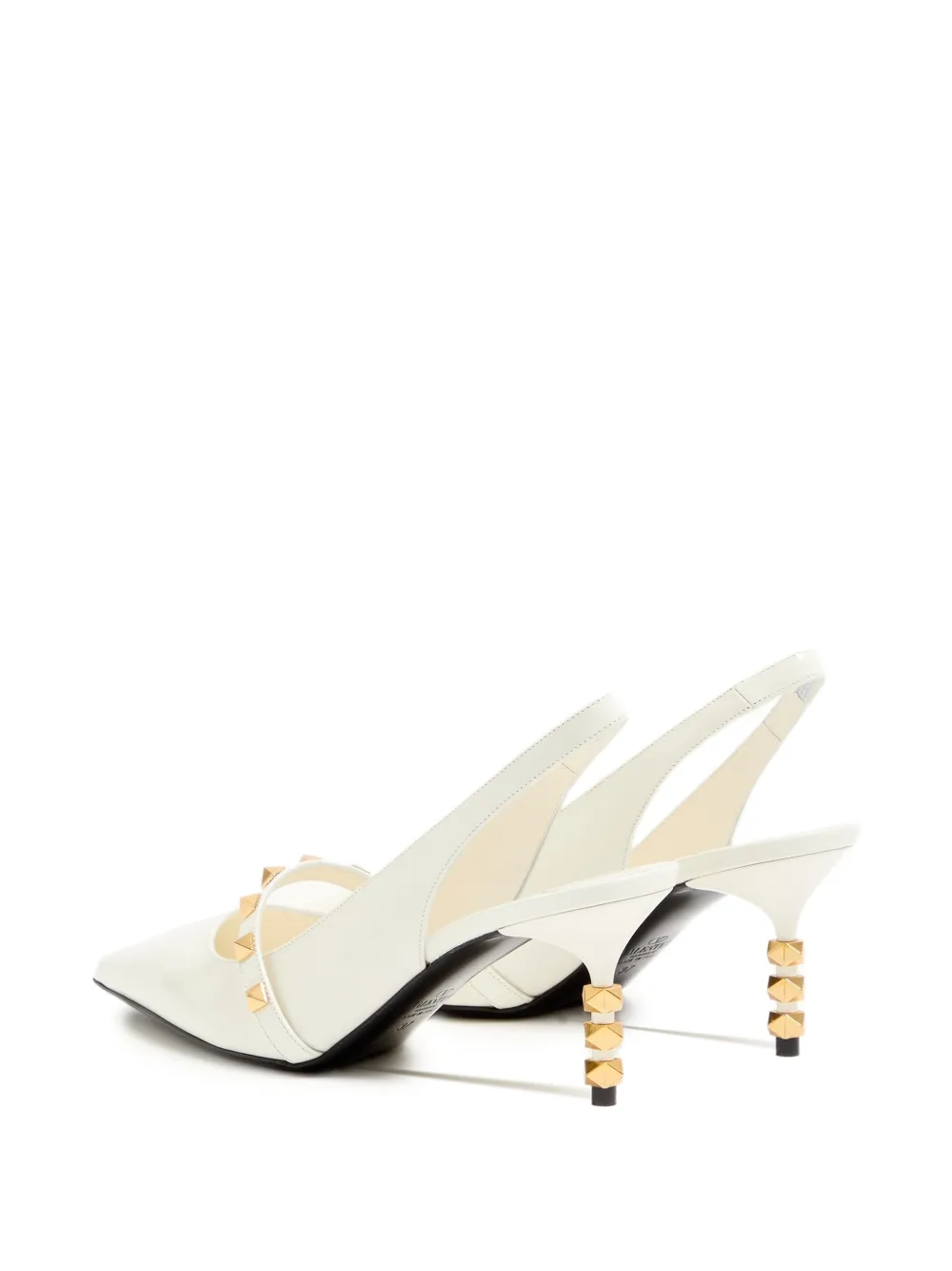 Valentino Garavani Rockstud slingback pumps with patent-leather sculptural heel 70mm
