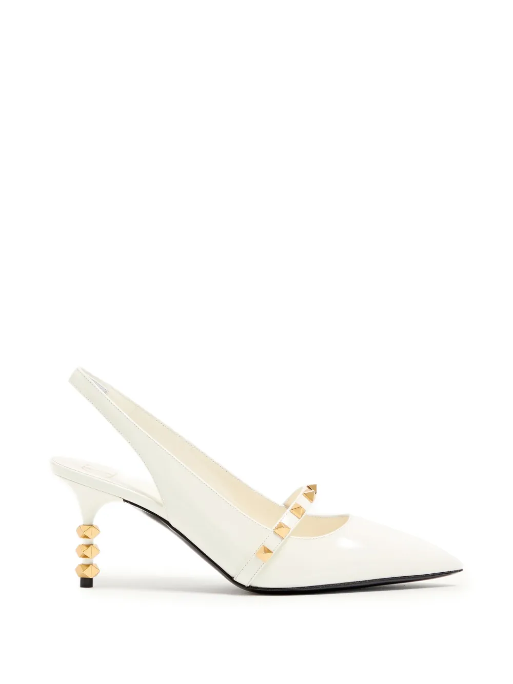 Valentino Garavani Rockstud slingback pumps with patent-leather sculptural heel 70mm