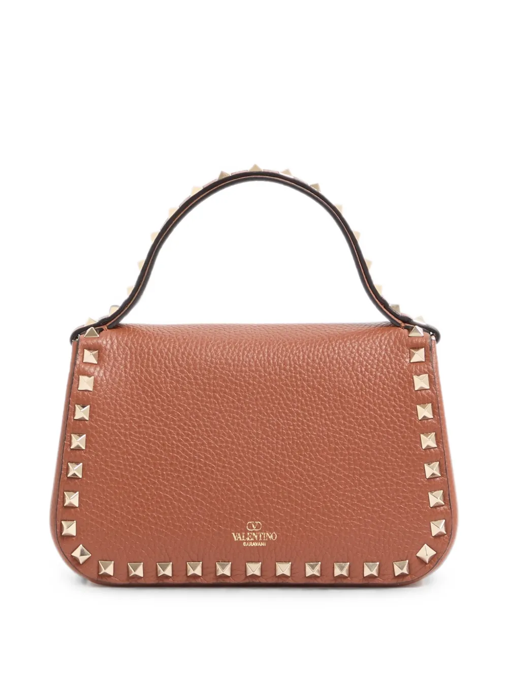 Valentino Garavani Rockstud kleine handtas van korrelig kalfsleer Bruin