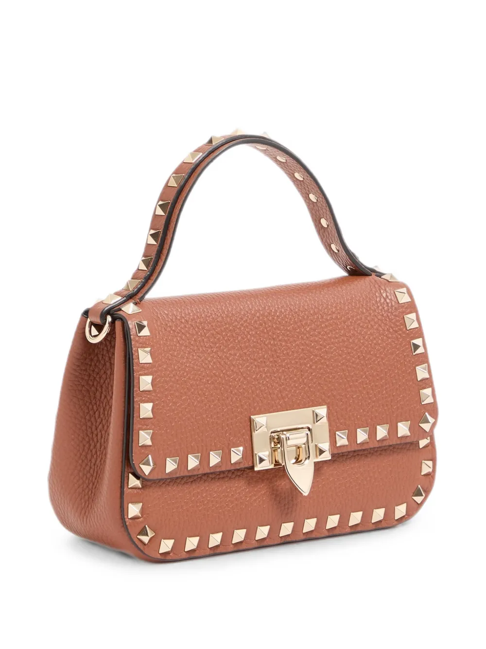 Valentino Garavani Rockstud kleine handtas van korrelig kalfsleer Bruin