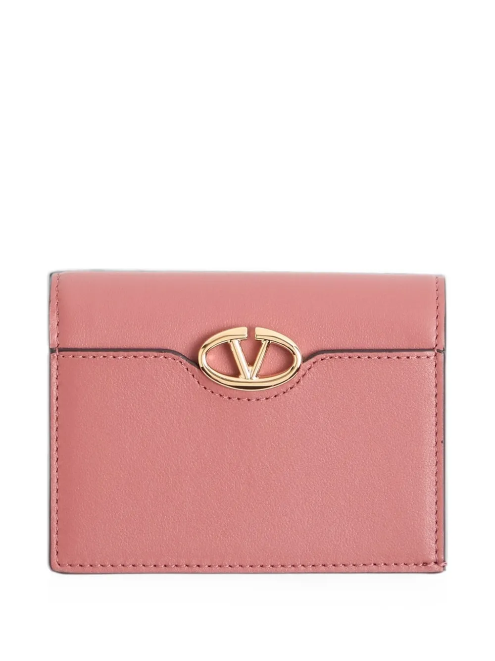 Valentino Garavani VLogo The Bold Edition small calfskin wallet - Rosa