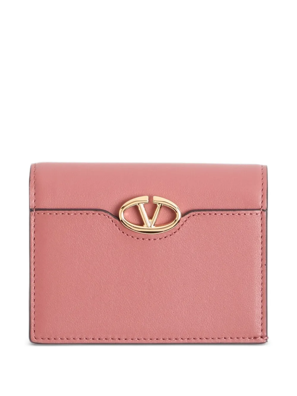 Valentino Garavani VLogo The Bold Edition small calfskin wallet - Rosa