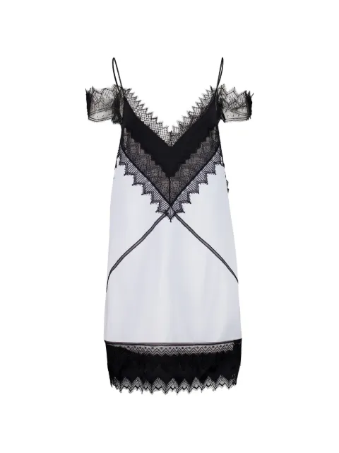 TOM FORD vestido corto con tirantes finos y ribete de encaje