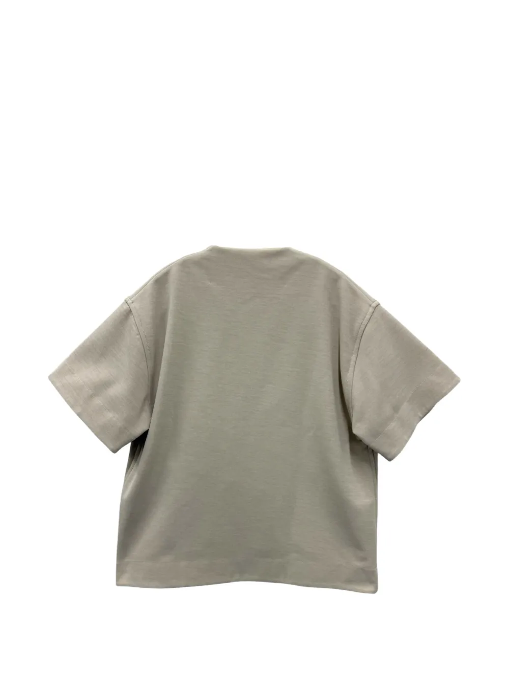 Jil Sander T-shirt met geborduurd logo en rits Beige