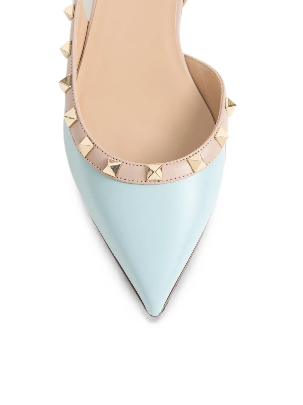 Valentino Garavani Rockstud calfskin ballerinas Blauw