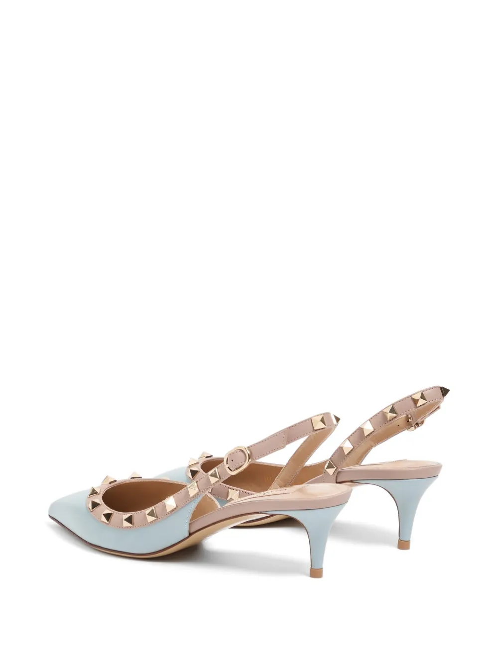Valentino Garavani Rockstud calfskin slingback pumps 50mm Blauw
