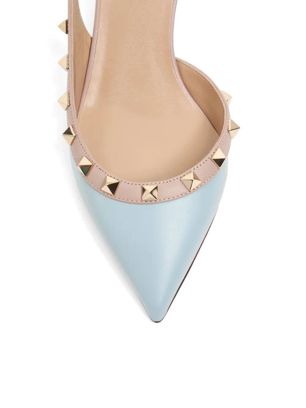 Valentino Garavani Rockstud calfskin slingback pumps 50mm Blauw