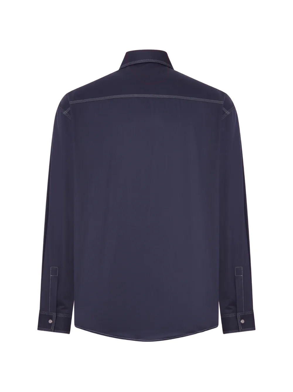 FENDI Overhemd met contrasterend stiksel en logopatch Blauw