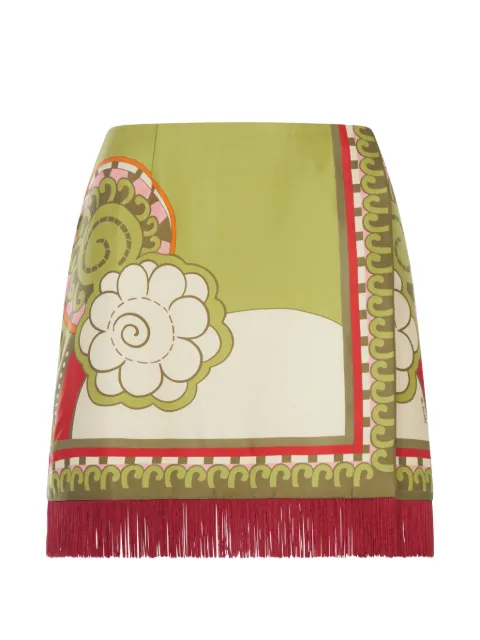 La DoubleJ fringed A-line mini skirt