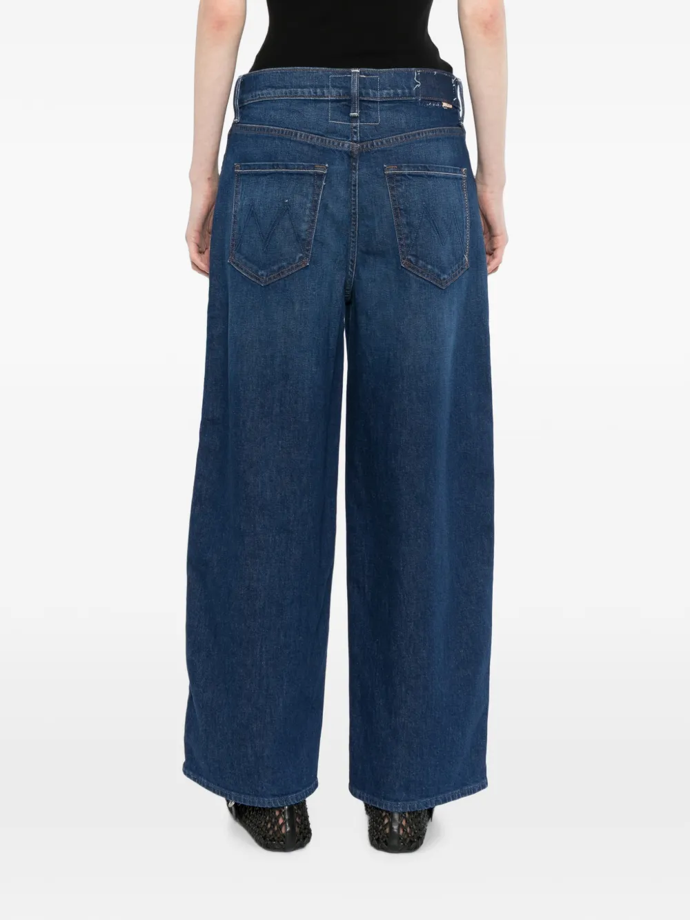 MOTHER Classic jeans met wijde pijpen en vijf zakken Blauw