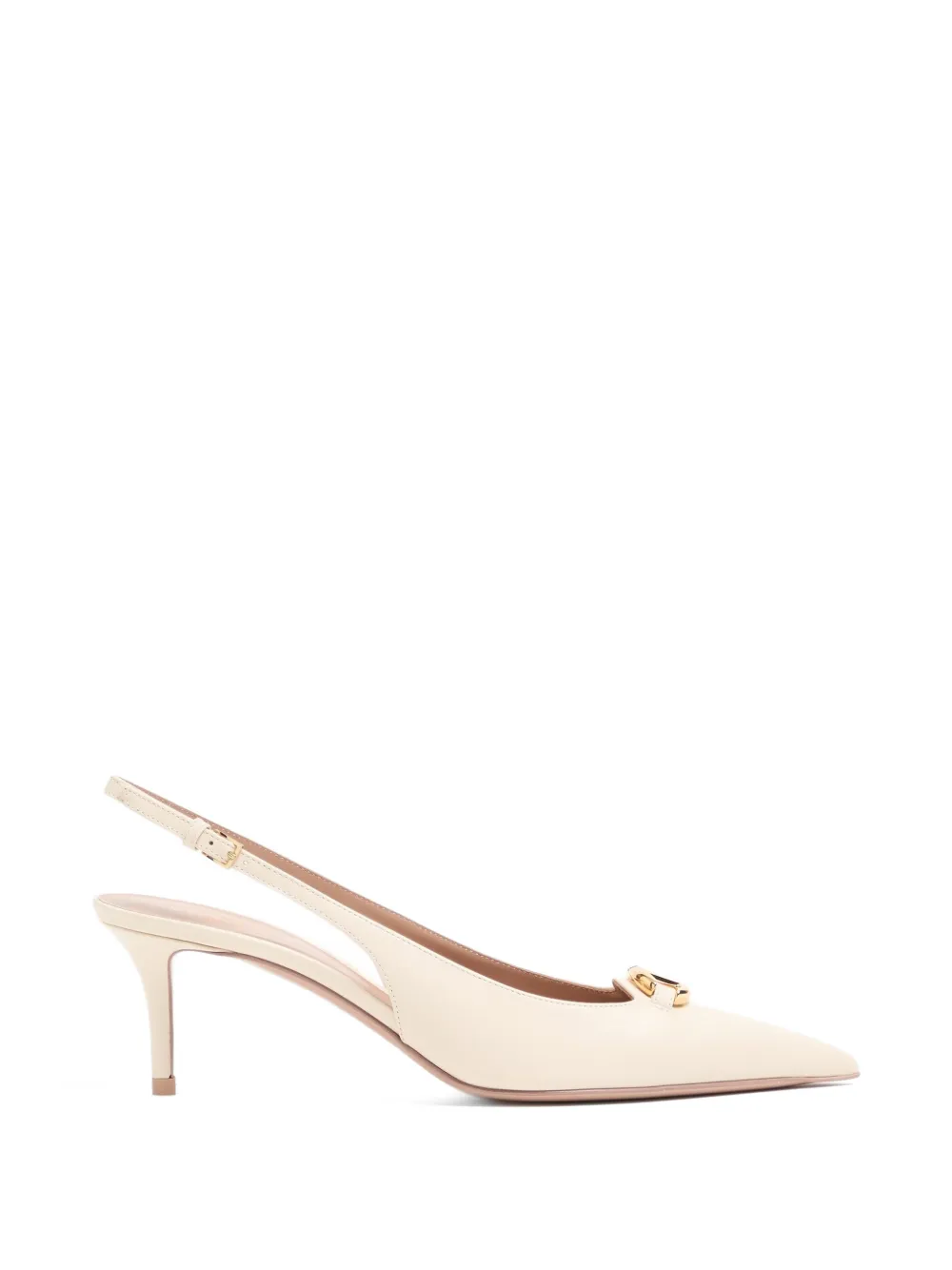 Valentino Garavani VLogo The Bold Edition leather slingback pumps - Toni neutri