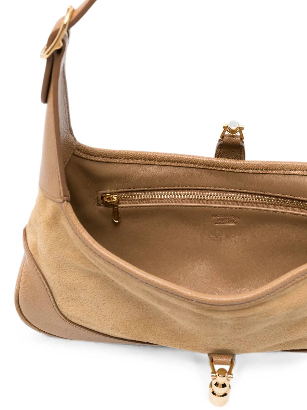Gucci Jackie 1961 suède schoudertas Beige