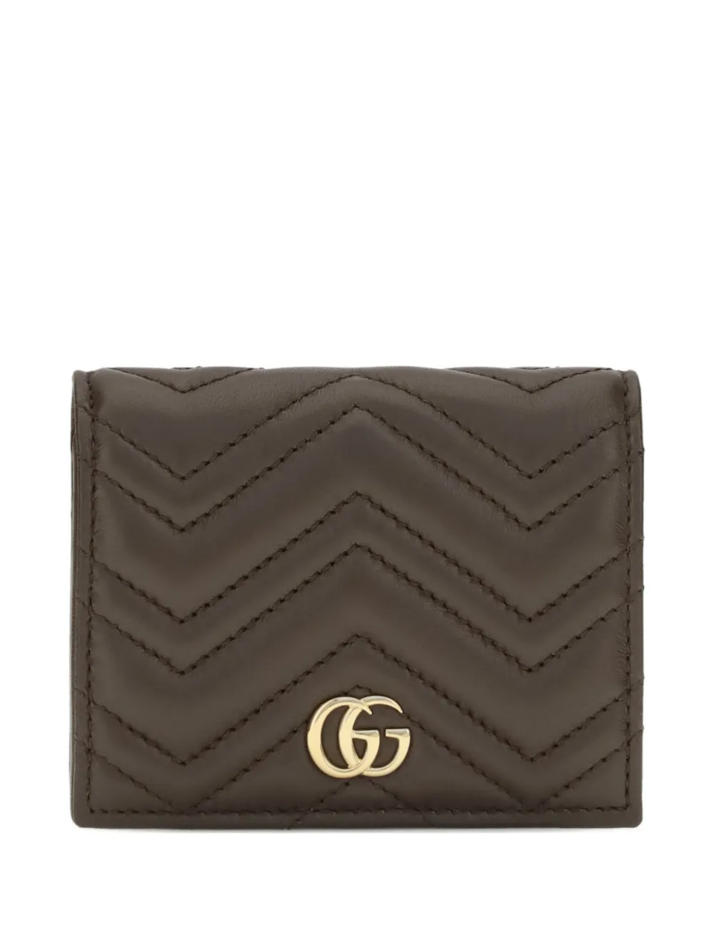 Gucci small GG Marmont chevron-quilted wallet - Braun