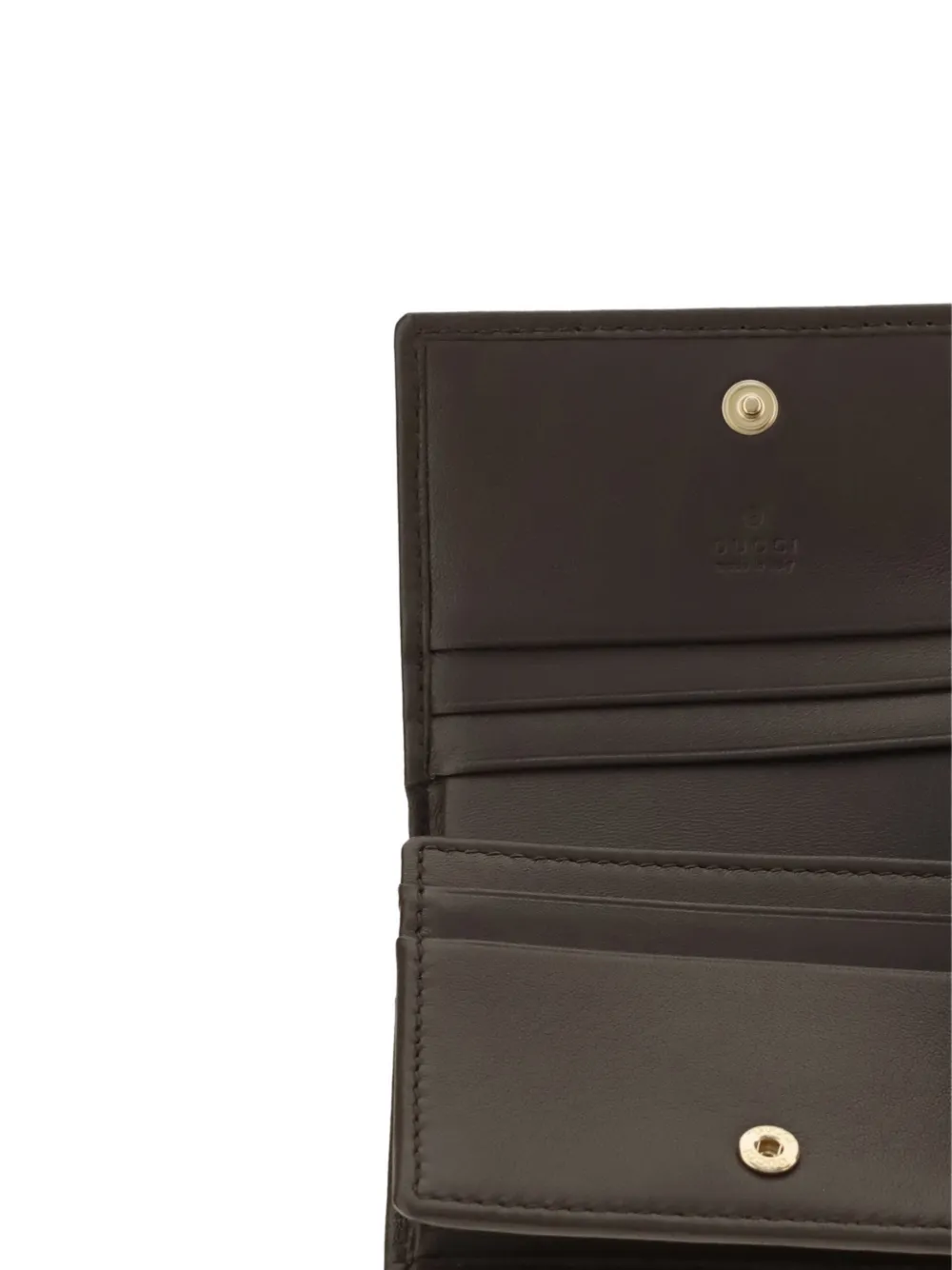 Gucci GG Marmont gewatteerde portemonnee met chevron-streep Bruin