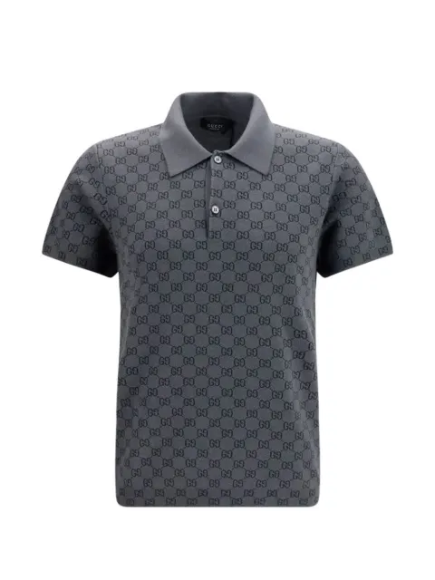Gucci GG wool silk jacquard polo shirt