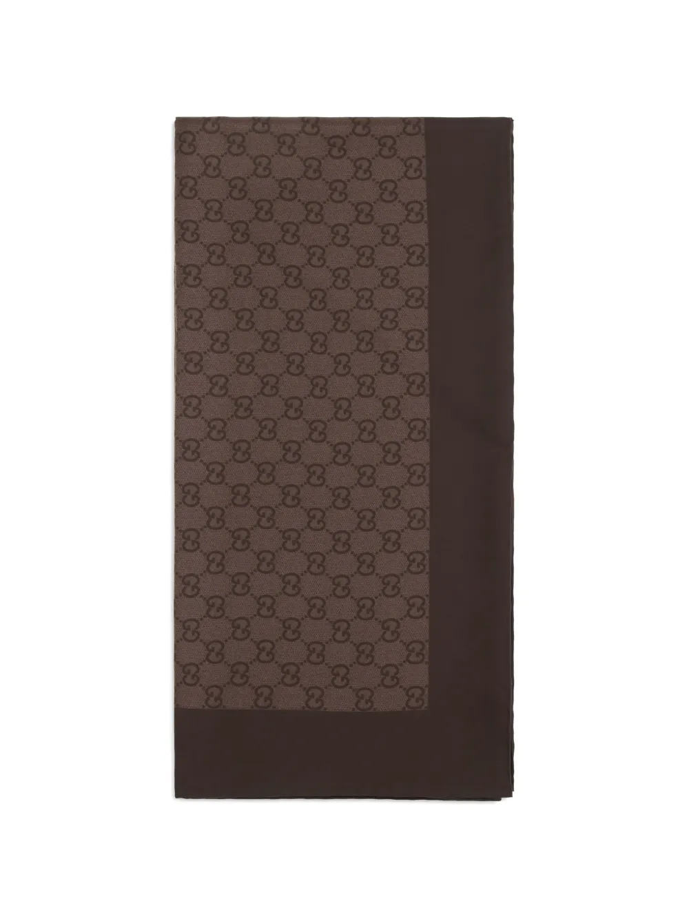 Gucci GG monogram-print twill scarf - Brown