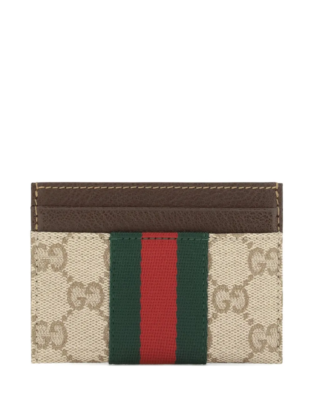 Gucci Web-stripe card holder - Nude