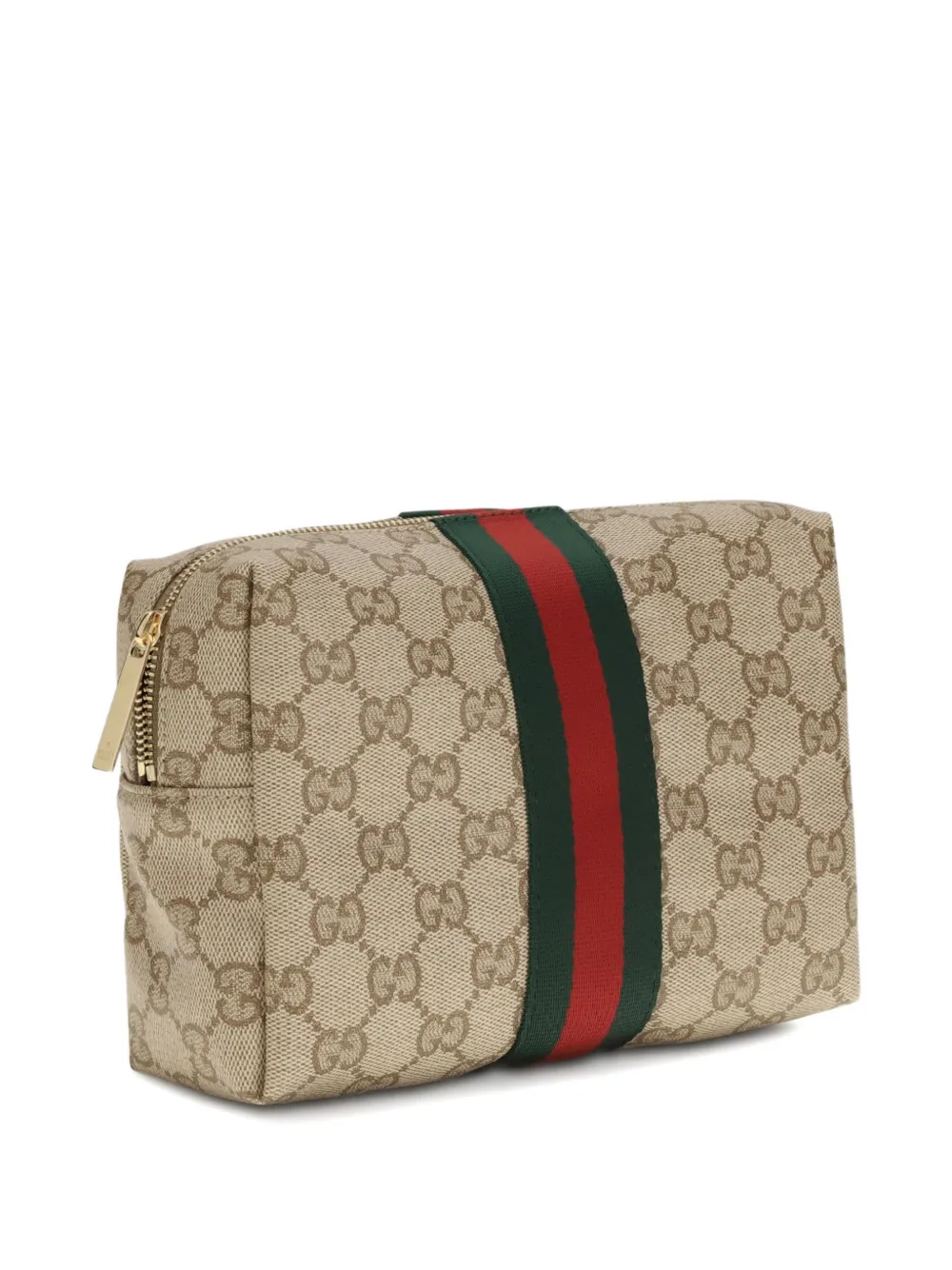 Gucci GG Supreme Web-stripe Make Up Bag | Neutrals | FARFETCH