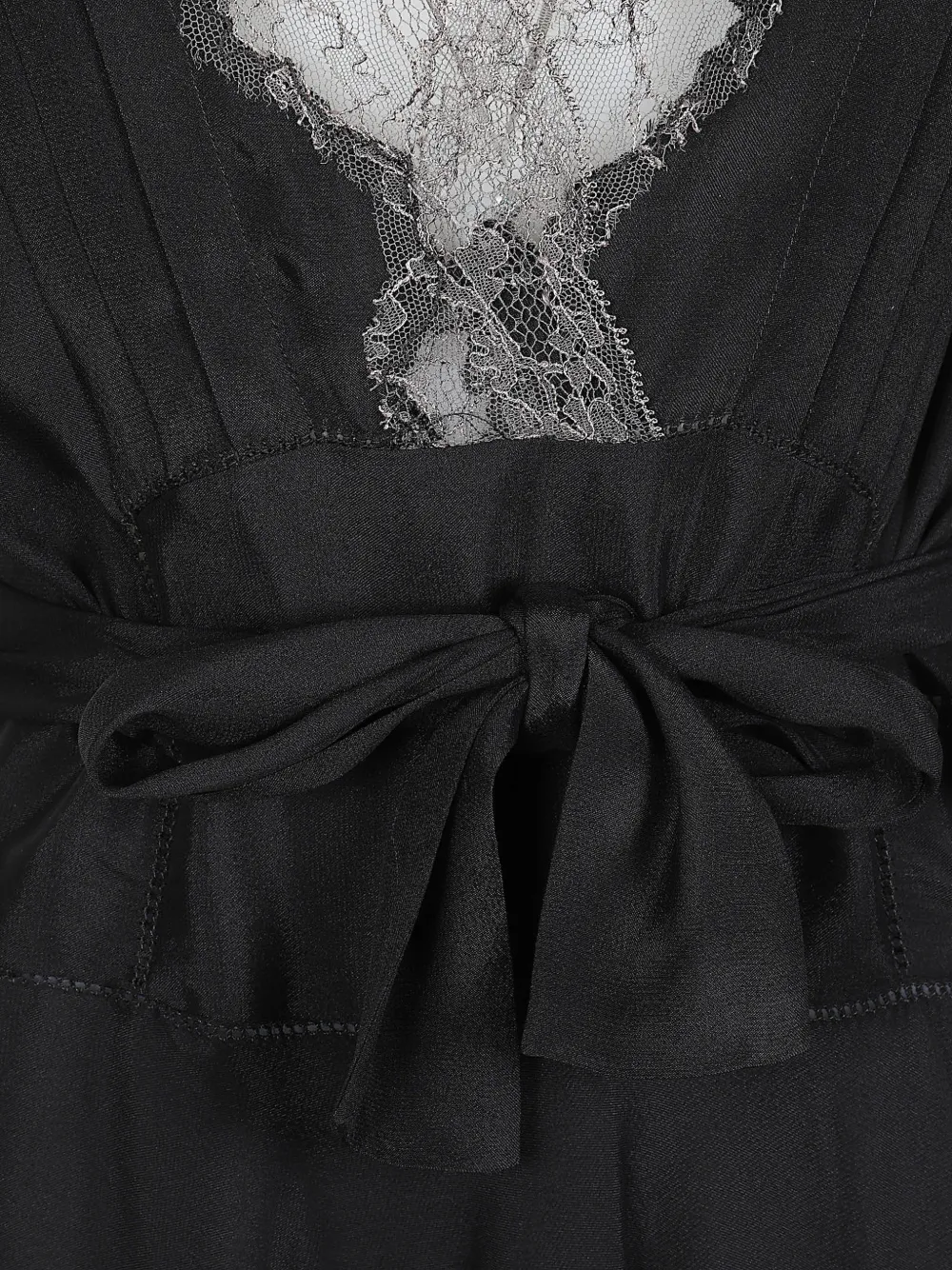 Maison Margiela Midi-jurk met kanten afwerking Zwart