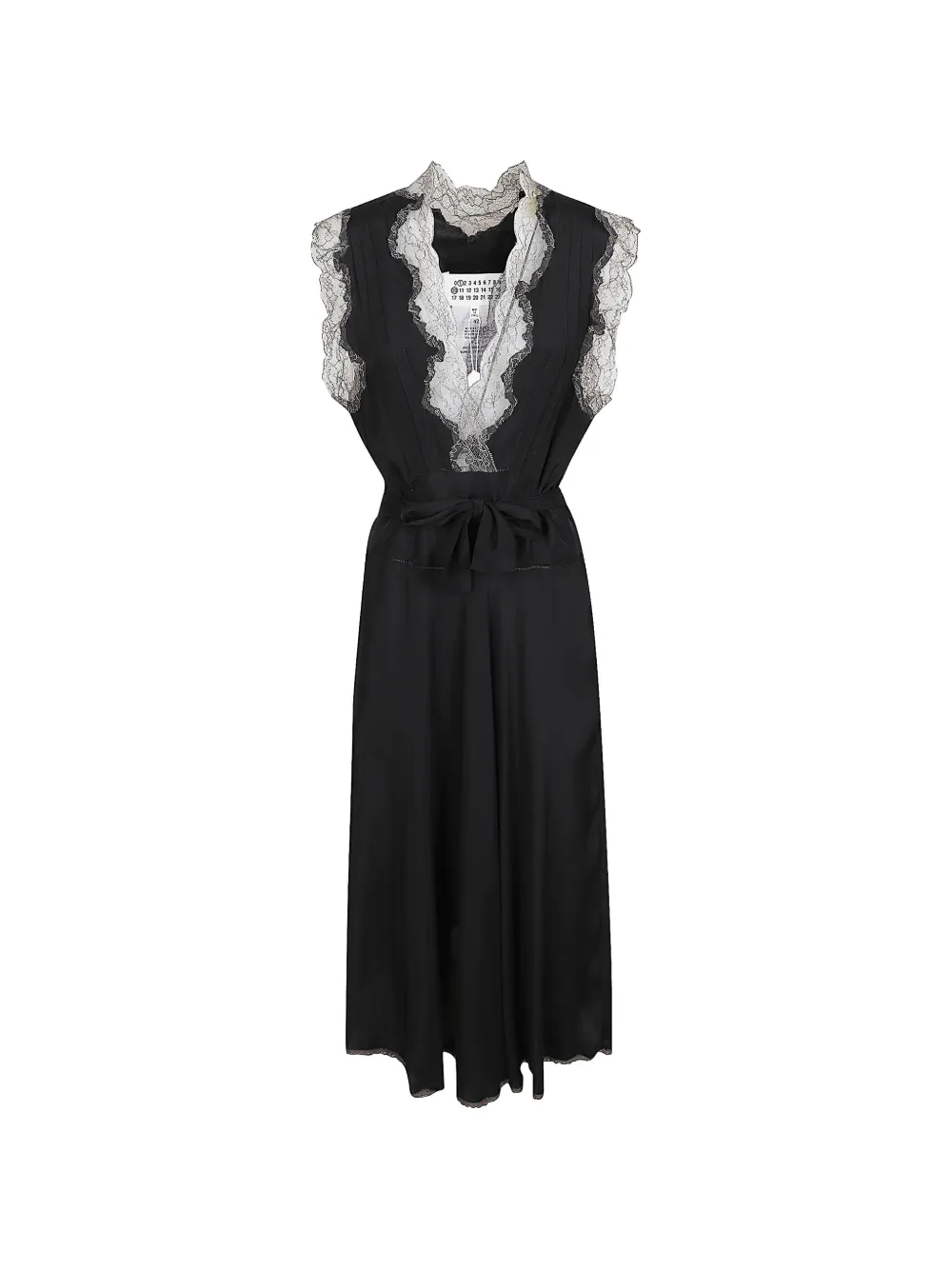 Maison Margiela lace-trim midi dress - Nero