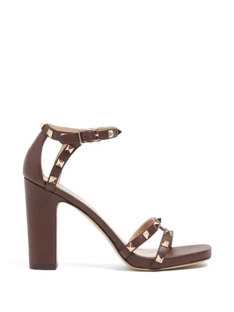Valentino Garavani — Rockstud sandals in elk print calfskin 100mm