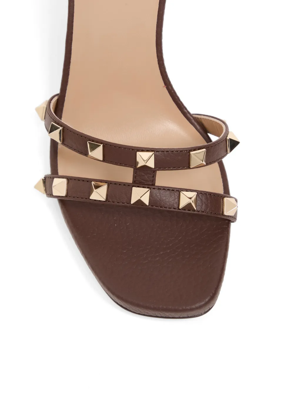 Valentino Garavani Rockstud sandals in elk print calfskin 100mm Bruin
