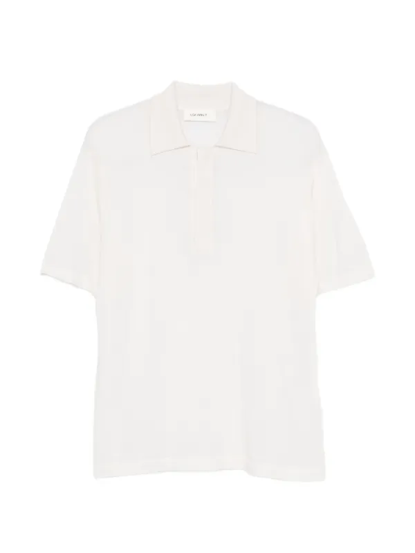 Lisa Yang Short-sleeve Knitted Polo Shirt in Neutrals