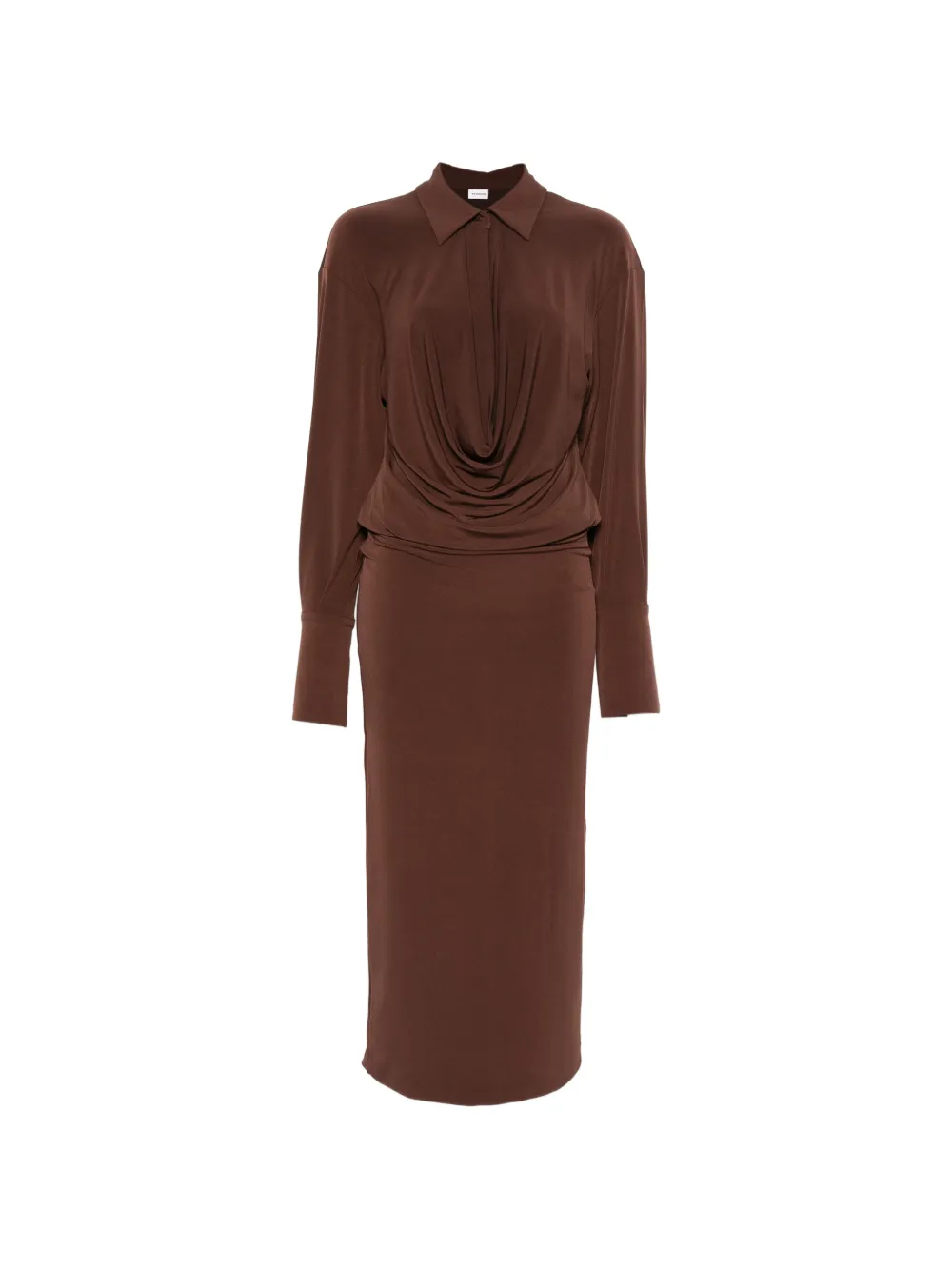 THE ANDAMANE Lilia long-sleeve maxi dress - Marrone