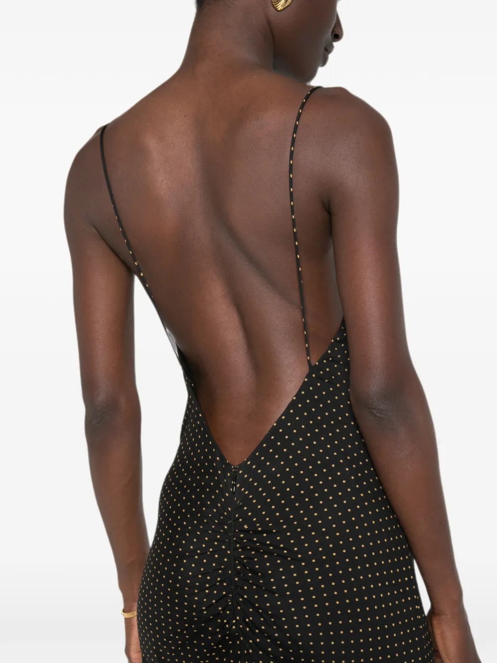 THE ANDAMANE Ninfea maxi-jurk met stippen Zwart