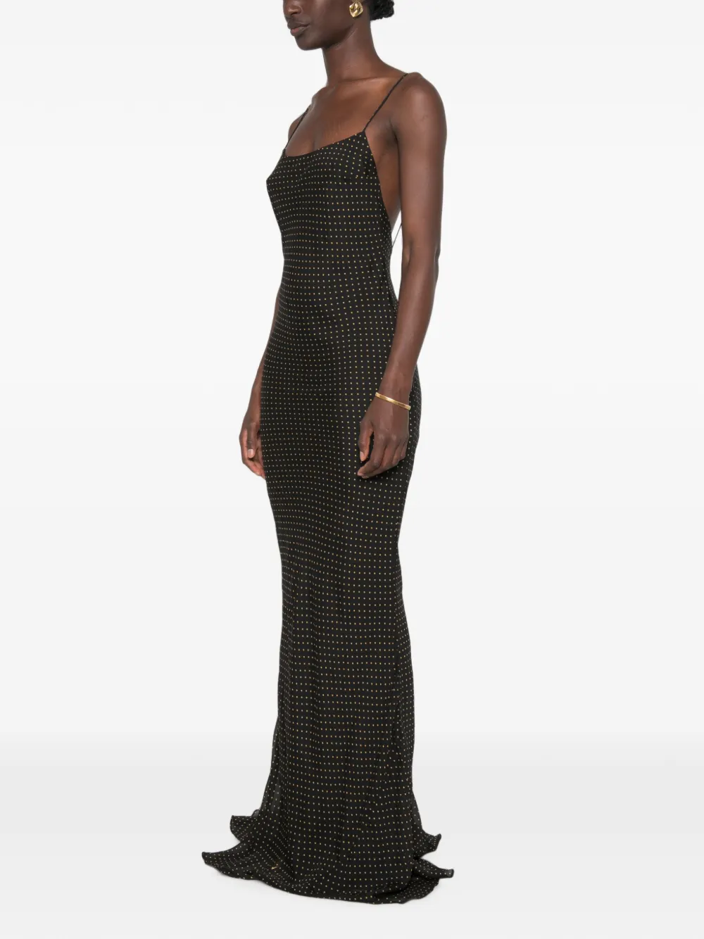 THE ANDAMANE Ninfea maxi-jurk met stippen Zwart