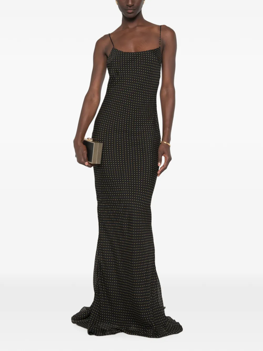 THE ANDAMANE Ninfea maxi-jurk met stippen Zwart
