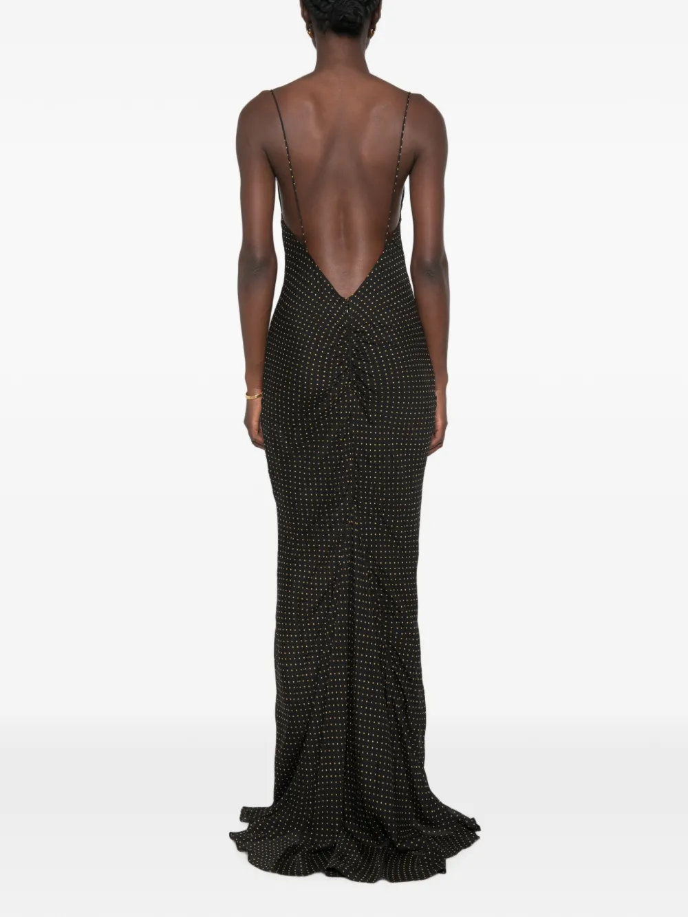 THE ANDAMANE Ninfea maxi-jurk met stippen Zwart