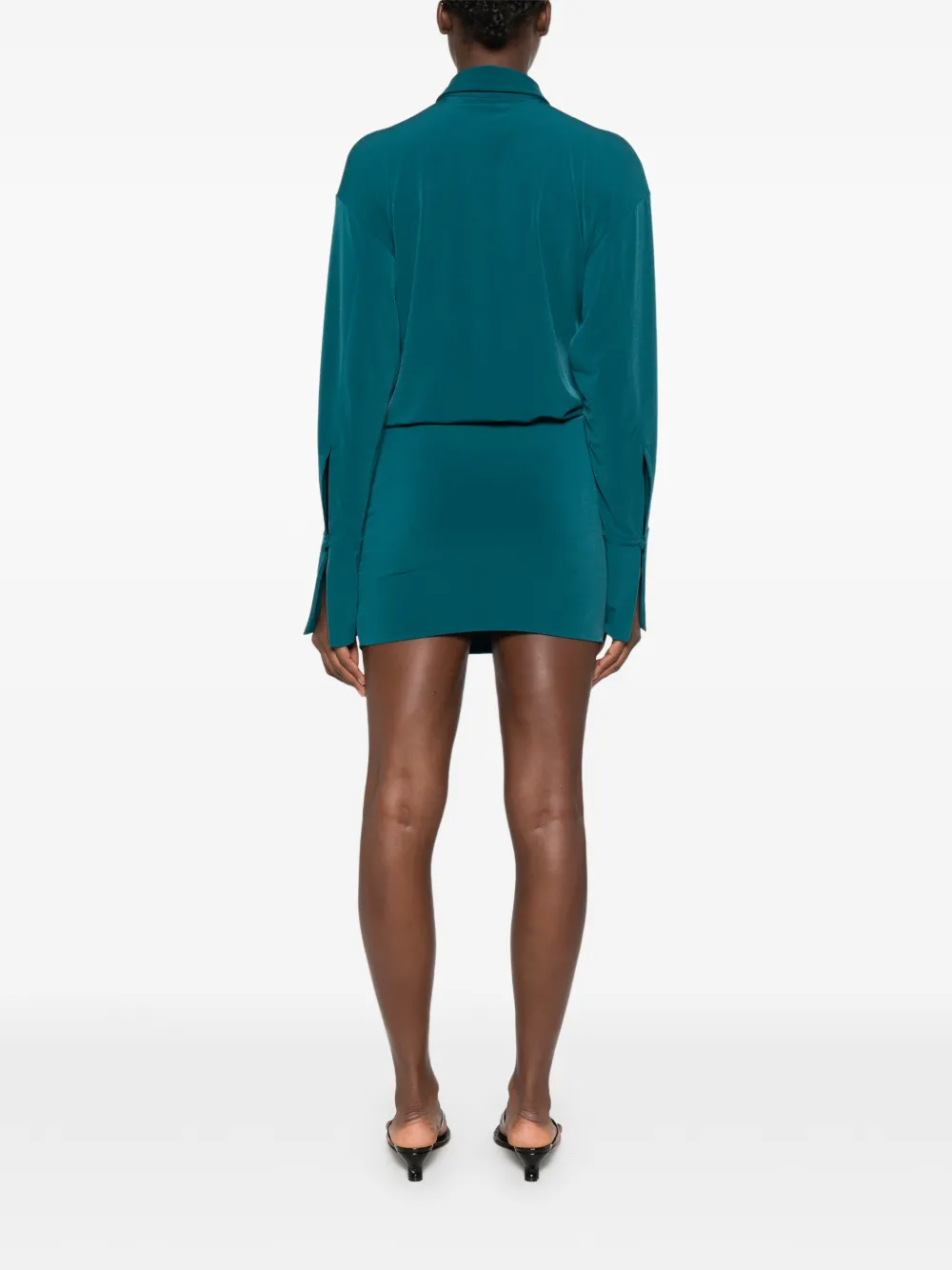 THE ANDAMANE Lilia mini-jurk met lange mouwen Blauw