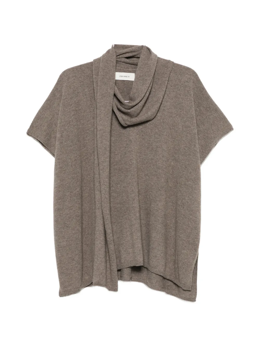 Lisa Yang draped-scarf sweater - Braun