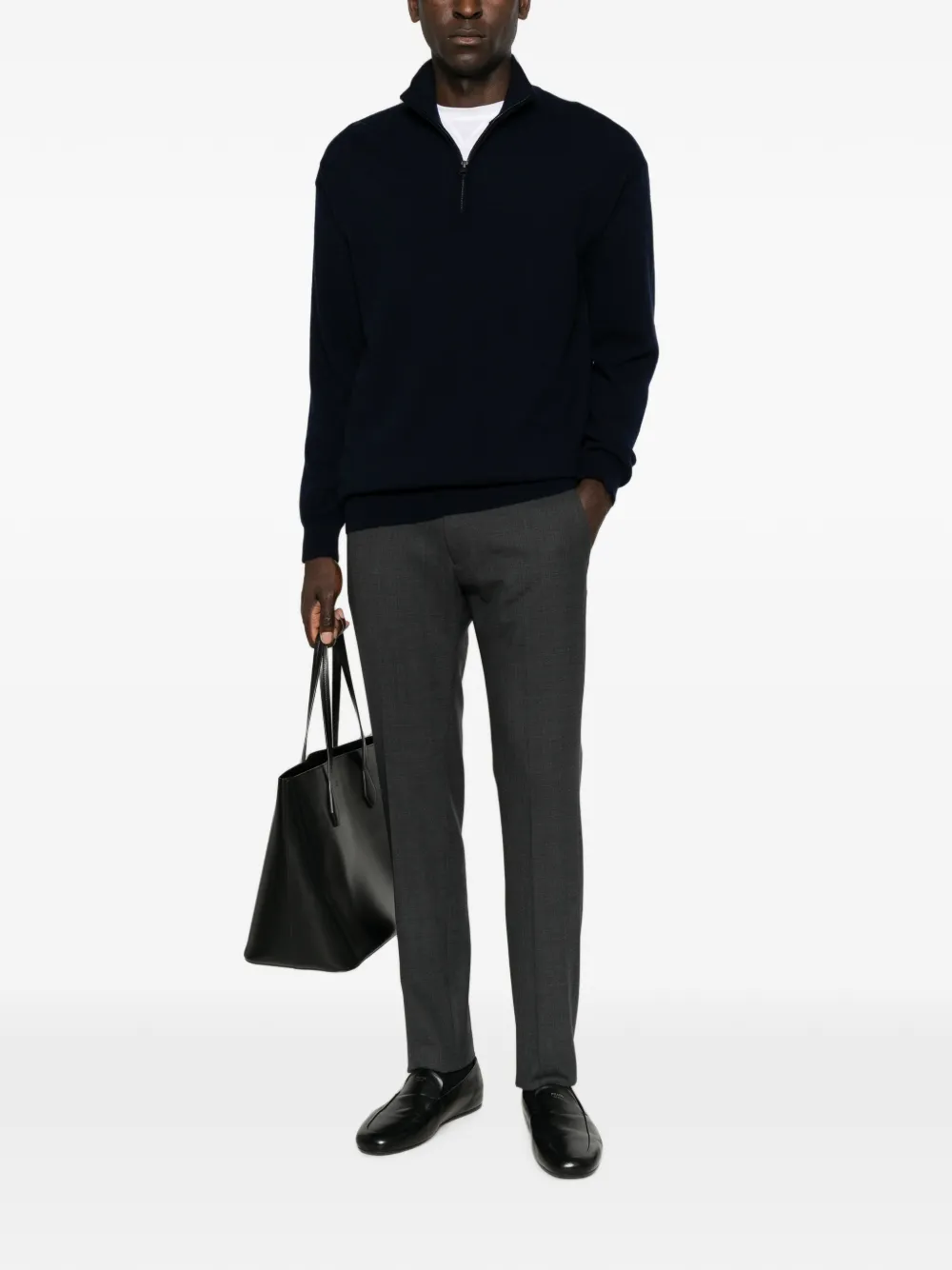 Lisa Yang Quarter-zip Cashmere Sweater in Blue, view 2