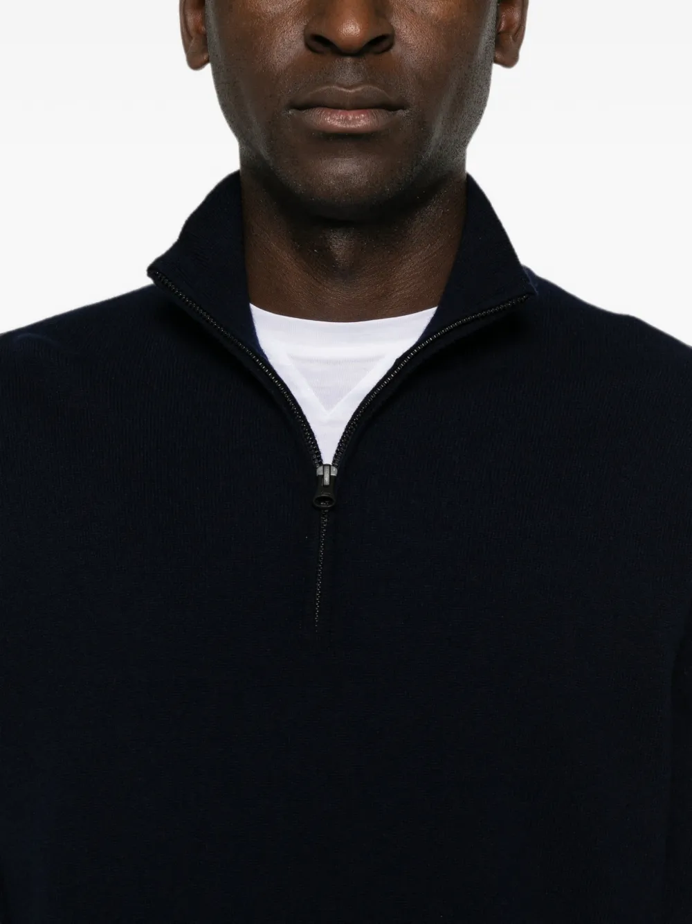 Lisa Yang Quarter-zip Cashmere Sweater in Blue, view 5