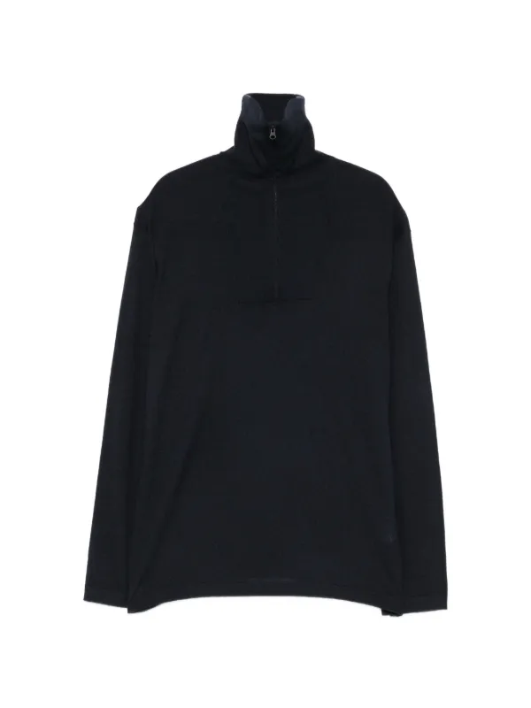 Lisa Yang Quarter-zip Long-sleeve Sweater in Blue