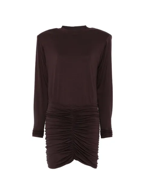 THE ANDAMANE Lennox padded-shoulder ruched-detail mini dress