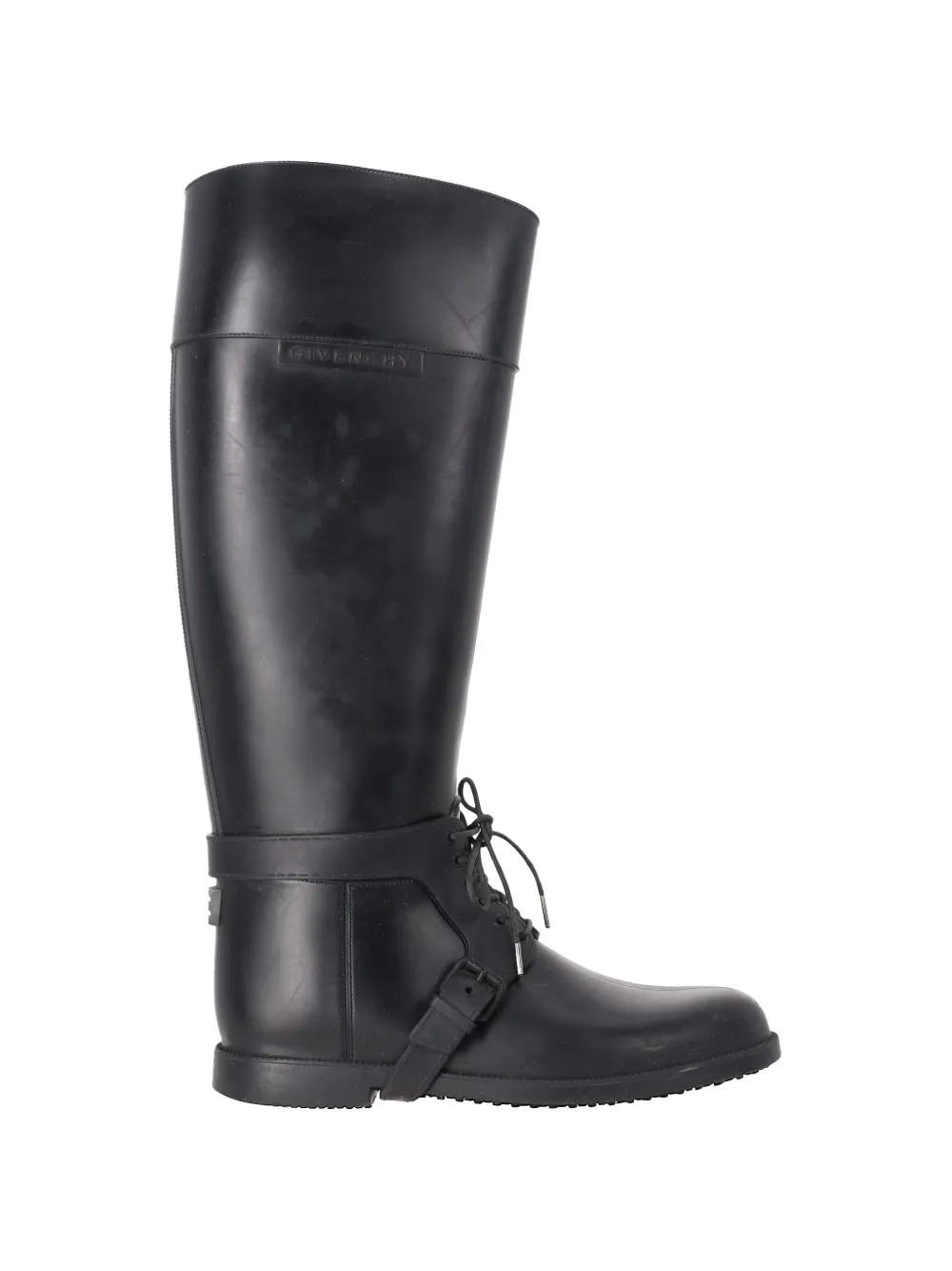 Pre-owned Givenchy Lace-up Detail Rain Boots In Black